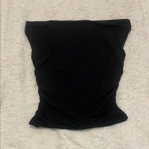 Abercrombie & Fitch Off The Shoulder Ruched Side Black Top